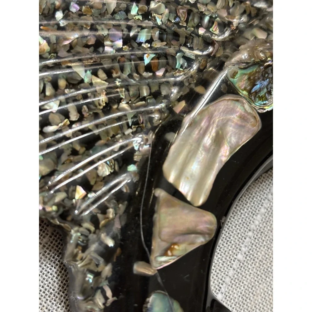 Acrylic Lucite Abalone Swordfish Shellfish Mid Century Wall Hanging Vintage 1968